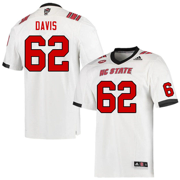 Men #62 Jaleel Davis NC State Wolfpack College Football Jerseys Sale-Red